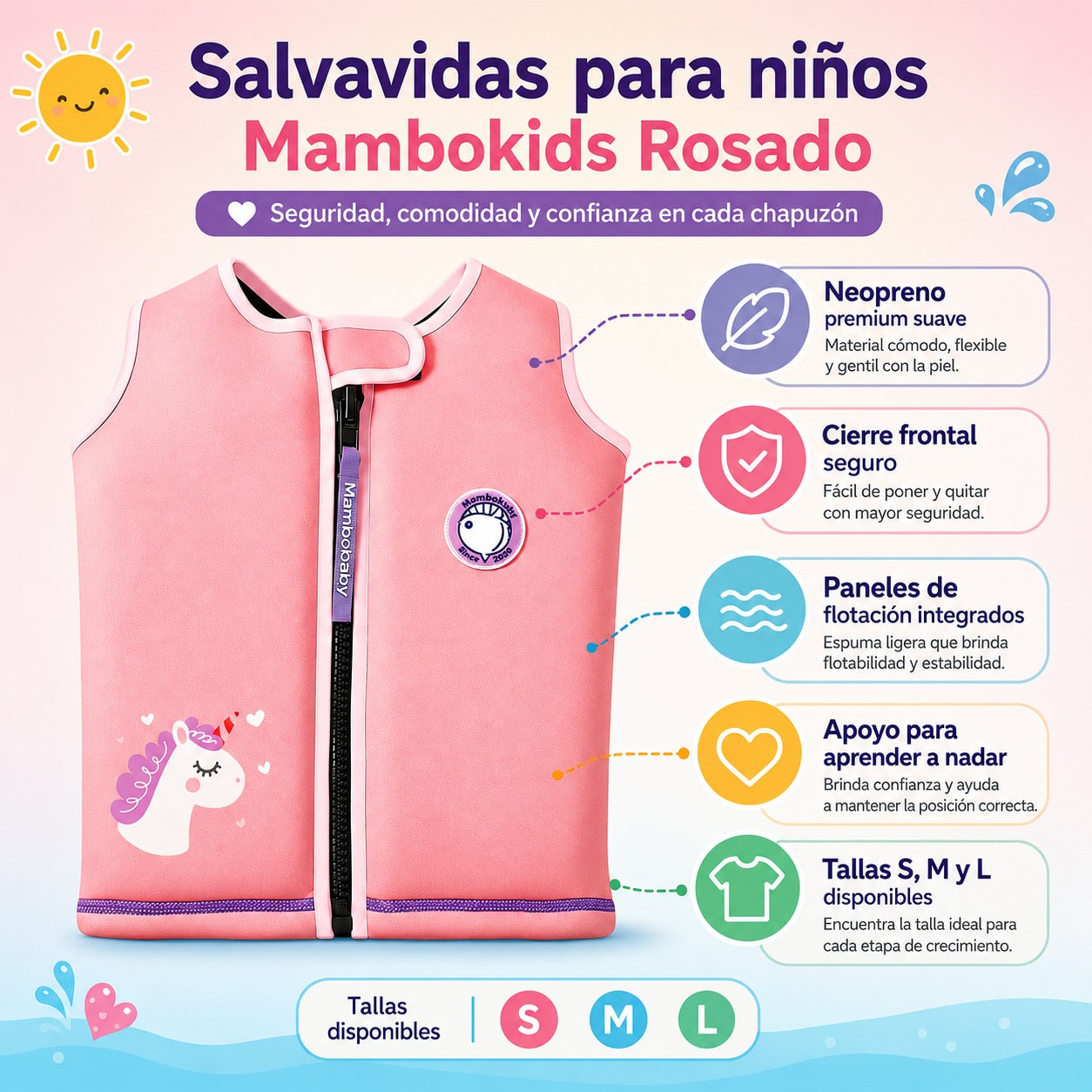 Chaleco Mambobaby Rosado vista 3