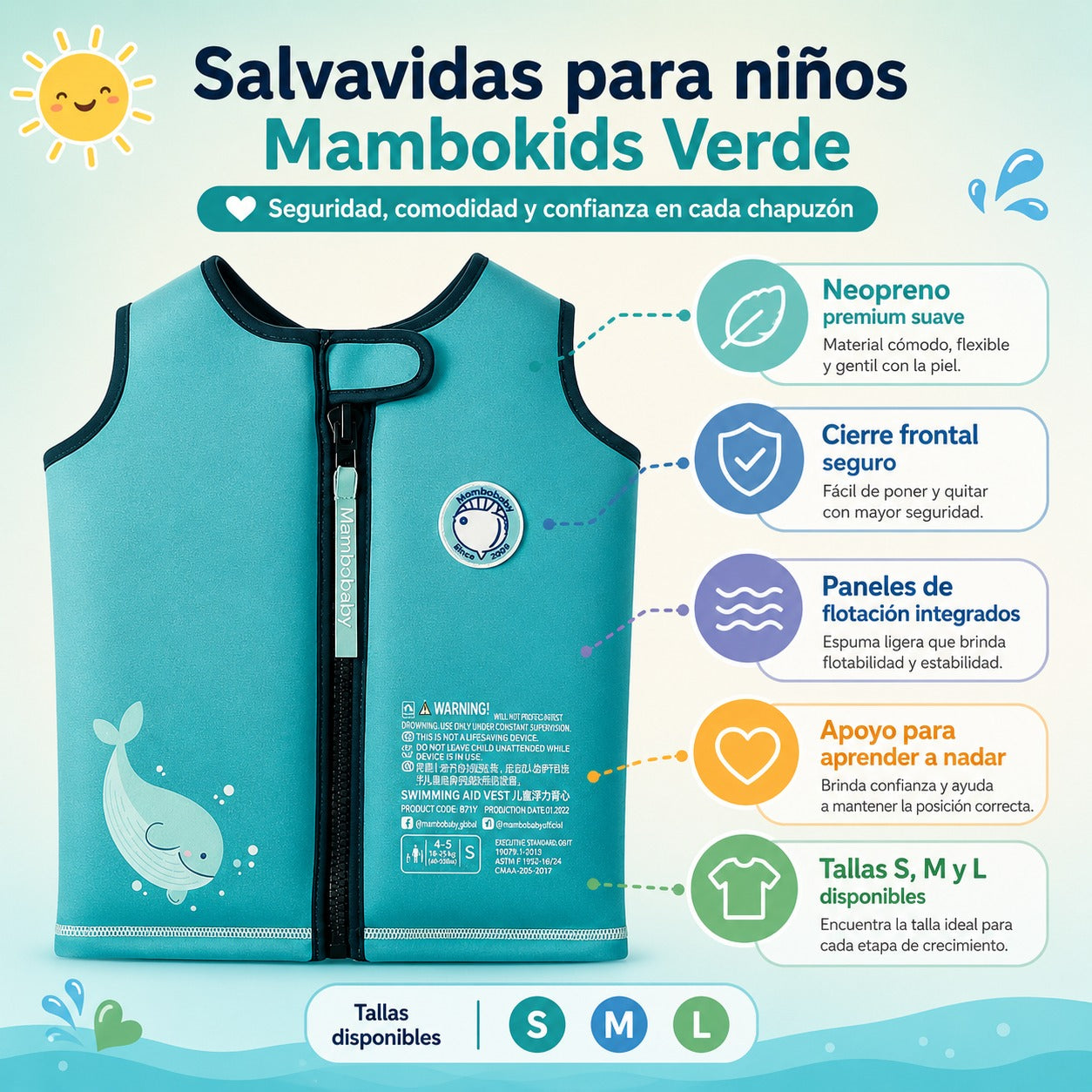 Chaleco Mambobaby Verde vista 3
