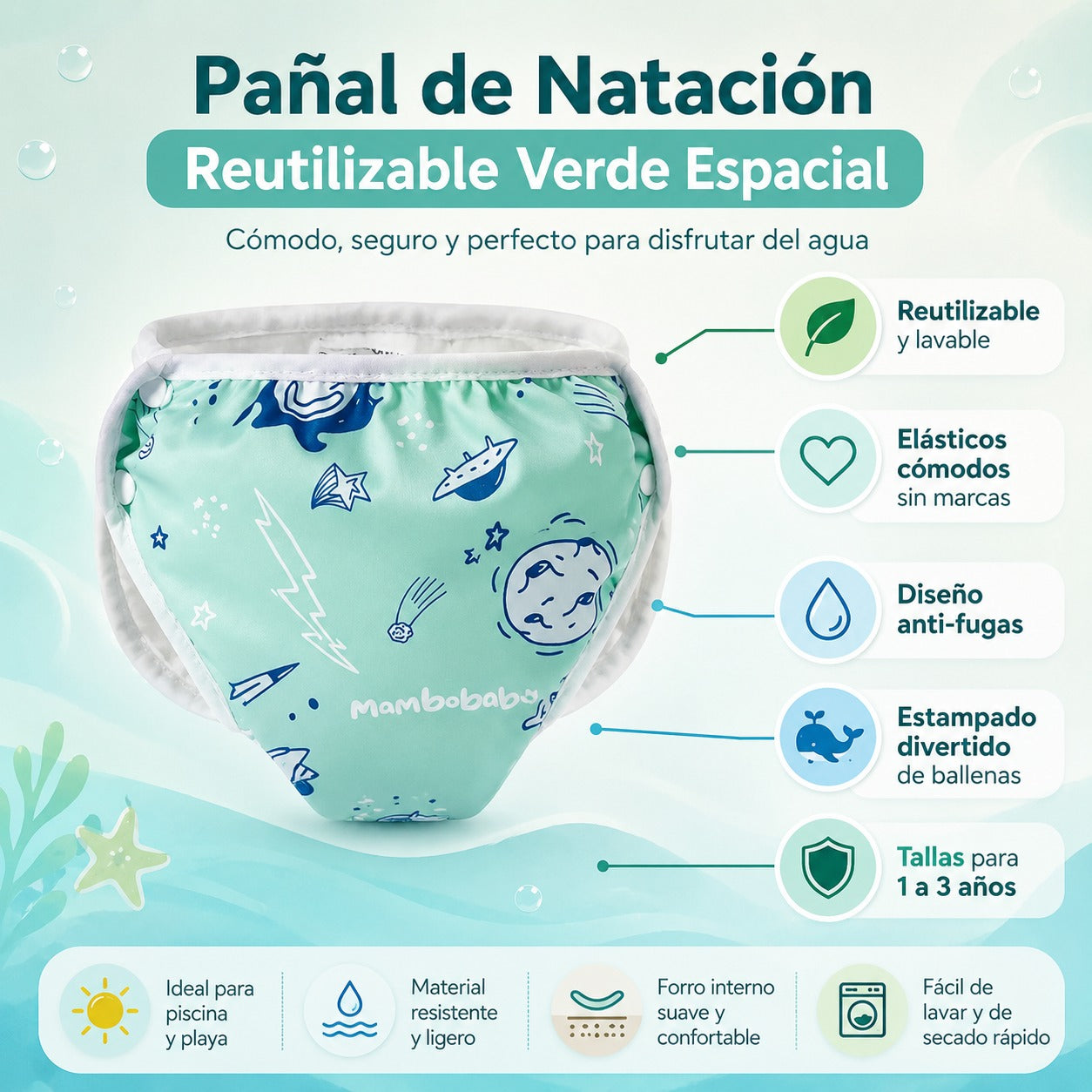 Pañal Mambobaby Verde vista 3