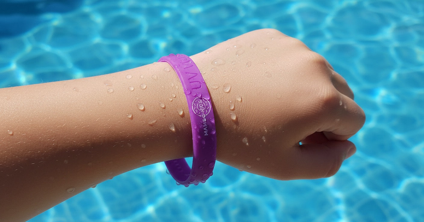 Pulseras UV Protección Solar - Pack de 3 Unidades que Cambian de Color (Blanco a Morado)