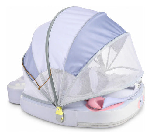 Flotador de Pecho con Sombrilla Bebé - Mamá Elefante Azul (Mambobaby)