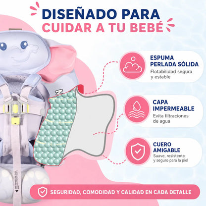 Flotador de Pecho con Sombrilla Bebé - Mamá Elefante Azul (Mambobaby)