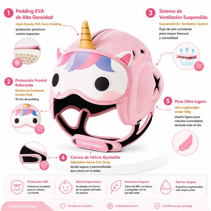 Casco de Seguridad para Bebé Mambobaby | Protector de Cabeza Antigolpes EVA | 6-24 Meses