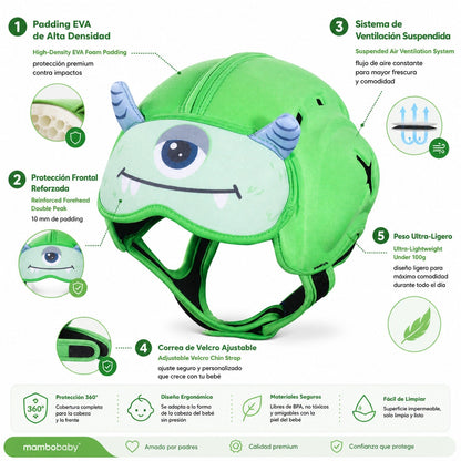 Casco de Seguridad para Bebé Mambobaby | Protector de Cabeza Antigolpes EVA | 6-24 Meses