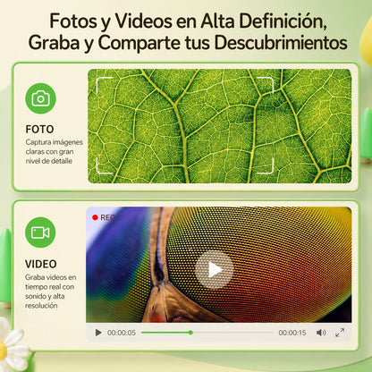 Microscopio Discovery 1000x - Pantalla IPS Color Amarillo