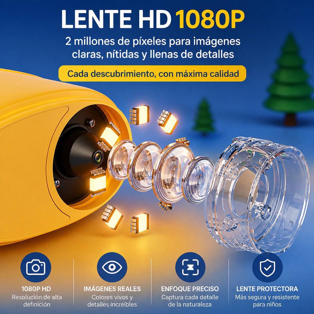 Microscopio Discovery 1080P - Camara HD Amarillo