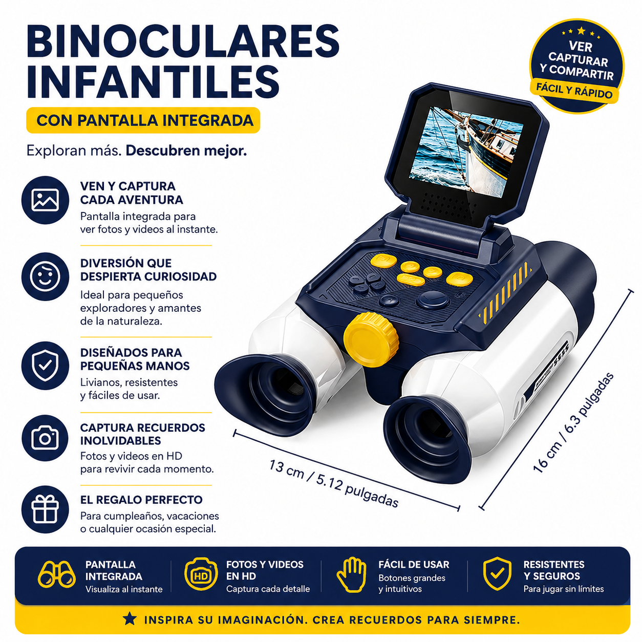 Binoculares Discovery Kids - Exploracion al Aire Libre Blanco