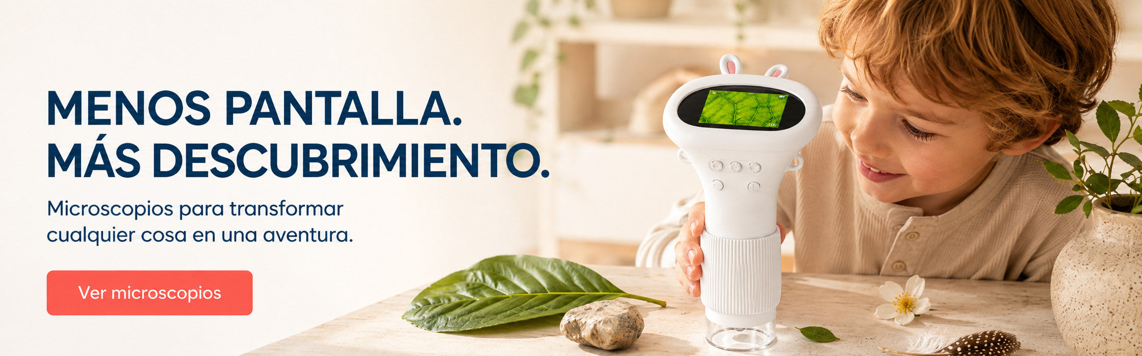 Microscopios MamboKids: menos pantalla, más descubrimiento. Ver microscopios.