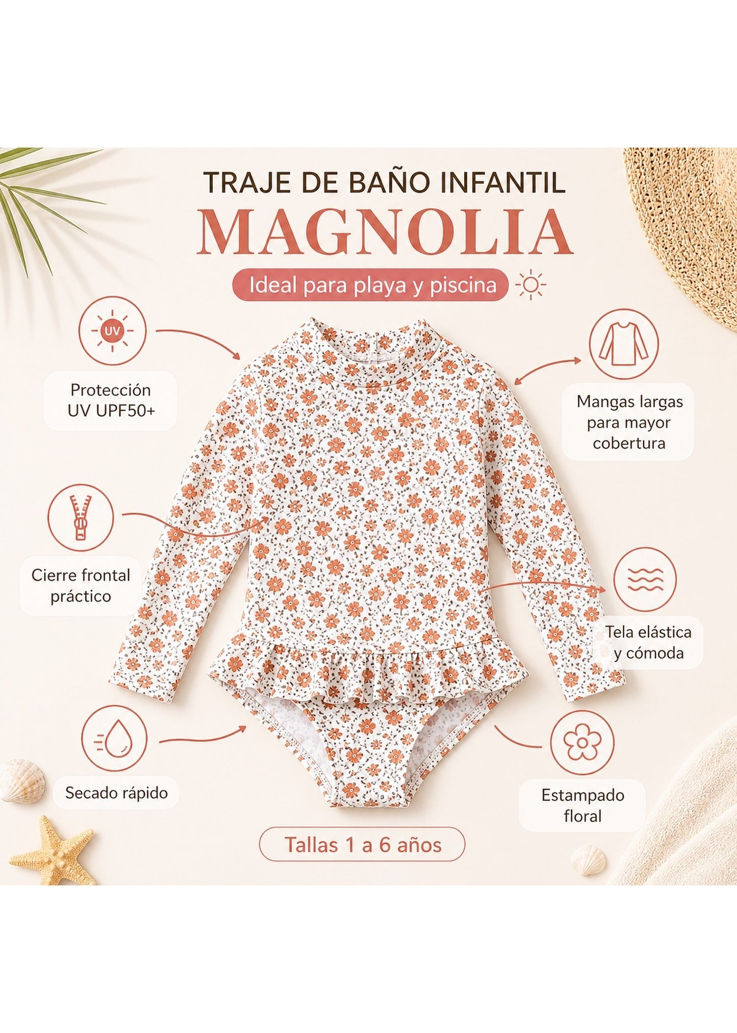 Mambokids Traje de Bano Magnolia 01