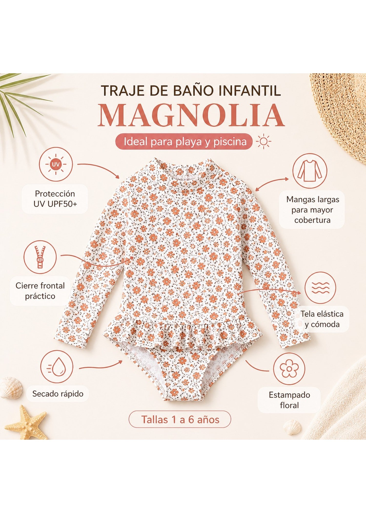 Mambokids Traje de Bano Magnolia 01