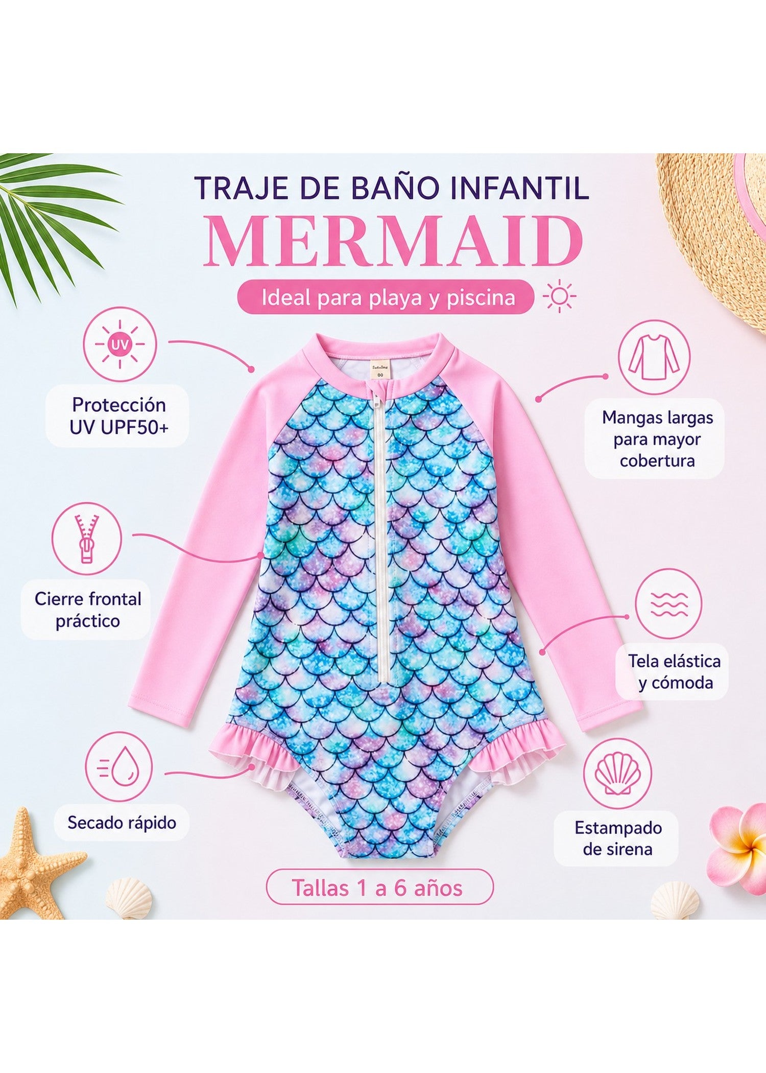 Mambokids Traje de Bano Mermaid 03